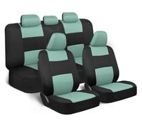 SRQORT Fundas Asientos Coche para Ford para Fusion Juego Completo Universal Impermeable Fundas Asiento Automóvil Cuero Accesorios Cubre Asiento Coche(Black Green B)