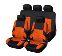 SRQORT Juego Completo De Fundas De Asiento Coche Transpirables Universales para Kia para Rio Protector Asiento Coche con Banco Dividido Delantero/Trasero Fundas Asientos(Naranja)