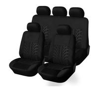 SRQORT Juego Completo De Fundas De Asiento Coche Transpirables Universales para Kia para Rio Protector Asiento Coche con Banco Dividido Delantero/Trasero Fundas Asientos(Negro)