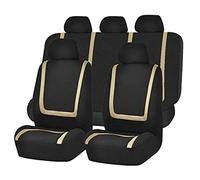 SRQORT Juego de 9 fundas de asiento de coche para Toyota, Land Cruiser, Prado, Avensis, Verso, Yaris L, Fj y Cruiser (juego de 9 piezas, beige)
