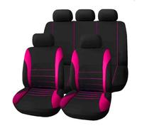SRQORT Juego De Fundas Universales para Asientos De Coche Protectores De Asientos para Fiat para 500 2/4/9 Uds Fundas Asientos(Rosa roja,1set)