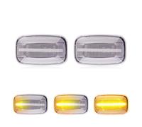 SRQORT Luces Giro Coche Para Toyota Para Land Para Cruiser Para Prado 70/80/90/100 luces de posición laterales LED intermitentes luces ámbar dinámicas(Clear Dynamic Amber)