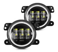 SRQORT Luces Trabajo Para Jeep Para Wrangler JK 2007-2018 / Para Grand Cherokee 2011-2012, Conjunto Luces Antiniebla LED Parachoques Delantero, Luz Señal Giro Blanca/ámbar DRL