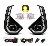 SRQORT Luces Trabajo Para Toyota Para Hilux Para Revo 2024 2025 LED DRL Luces Circulación Diurna Intermitentes Faros Antiniebla Blanco Amarillo Parachoques Delantero Luces Diurnas(DRL Fog Set Yellow)