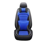 SRQORT para Peugeot Todos Los Modelos para 4008 RCZ 308 508 407 206 207 301 5008 3008 2008 408 307 607 Funda De Cuero para Asiento De Coche Automóviles Fundas Asientos(Black Blue Pillow)