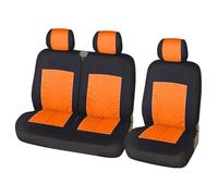 SRQORT para VW para LT T4 T5 1 + 2 Fundas De Asiento Cubierta De Asiento De Coche Ajuste Universal Protectores De Asiento De Camión De Cuero Artificial Fundas Asientos(Naranja)
