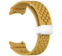 SRRDK Correa magnética de 20mm para Samsung Galaxy Watch 4 5 Pro 6 7 7LTE 44mm 40mm Watch4/6 banda clásica de silicona sin huecos Correas(YellowS,Classic 43mm 47mm)