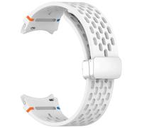 SRRDK Correa magnética de 20mm para Samsung Galaxy Watch 4 5 Pro 6 7 7LTE 44mm 40mm Watch4/6 banda clásica de silicona sin huecos Correas(WhiteS,Watch 6 40 44)