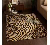 SRTJURFG Alfombra Salón 100x160 cm Alfombra Antideslizante Lavable Decoración del Hogar Comedor Dormitorio Pelo Corto Modern Abstract Beige Black Blue