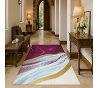 SRTJURFG Alfombra Salón 110x190 cm Decorativas Alfombras Antideslizantes Lavable para Dormitorio Comedor Pasillo Interiores Abstract Modern Purple Gold Blue White