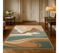 SRTJURFG Alfombra Salón 160x230 cm Grande Alfombra Lavable Habitacion Dormitorio Pelo Corto Carpet Alfombras Comedor Cocina Modern Abstract Beige Gray Brown White Green Black