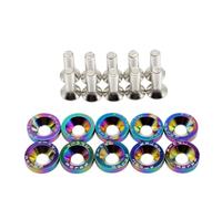 SRTMIRJJ 10 Piezas Pernos Arandelas Aluminio para Opel Frontera 2024-2025, Arandela Parachoques Universal Vehículo Guardabarros, Kit Vestimenta Bahía Motor,Multicolor