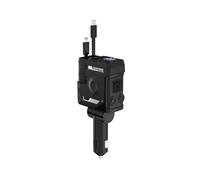 SRTMIRJJ 4 en 1 Retráctil Cargador Coche para VW Golf MK1 MK2 MK3 MK4 MK5 MK6 MK7 MK8, con 80cm Retráctil Cable y 2 Puertos USB, 180° Ajuste Libre, 4 Dispositivos,Black