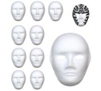 SRTSTR 10 Piezas Máscaras Blancas para Pintar Bricolaje Máscara de Pulpa en Blanco Máscaras Pintada a Mano DIY Máscara Blanca para Manualidades Cosplay Fiestas Careta Halloween