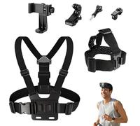 SRTSTR 6 Piezas Soporte Movil Pecho Camara Arnes Pecho Correas de Cámara de Acción Arnés de Pecho Arnés de Cabeza 3 en 1 Accesorios Camara Deportiva para GoPro Hero dji Osmo y Smartphone
