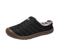 SRTUMEY 2024 - Pantuflas de algodón para hombre, ligeras y cálidas, pantuflas de algodón de animales de Navidad, pantuflas de gamuza con memoria, Black, 42 1/3 EU
