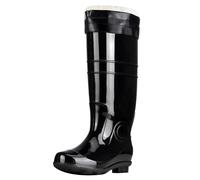 SRTUMEY Botas altas de agua para mujer, con forro polar, con aislamiento térmico, para nieve, lluvia, botas altas hasta la rodilla, para exteriores, jardín, senderismo, trabajo, A gris., 41 EU