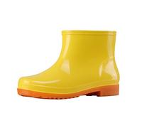 SRTUMEY Botas de agua cortas para mujer, botas de invierno para jardín, zapatos de lluvia para mujer, zapatos de agua al aire libre para mujer, Amarillo, 38.5 EU