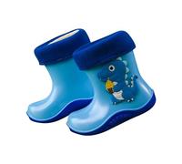 SRTUMEY Botas para niños con estampado de dinosaurios, botas de lluvia antideslizantes para niños, zapatos de agua para niños, talla 3, Blue, 30 EU