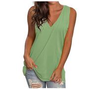 SRTUMEY Brand Top Women 25/5000 - Chaleco de verano para mujer, estilo europeo y americano, color sólido, suelto, cuello en V, sin mangas, para mujer, talla 3, Gn2., 3XL