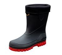 SRTUMEY Clearance - Botas de agua para hombre, impermeables, con forro polar cálido, térmicas, para lluvia, trabajo, pesca, lavado de coche, cocina, antideslizantes, cálidas, Red, 42 1/3 EU