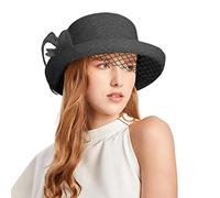 SRTUMEY Clearance - Tocado para mujer, diseño vintage de flores, para iglesia, vestido de boda, 1_Negro, Taille unique