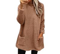 SRTUMEY Ladies Hoodless Sweatshirts Womens Winter Warm Sweater Winter Coat Thickening Plus Size Coat Jacket Casual Plus Size Loose Coat Halloween Fall Sweatshirts