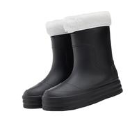 SRTUMEY Sale Clearance - Botas de agua cortas para mujer, a la moda, gruesas, a media pantorrilla, para las cuatro estaciones, se pueden llevar, zapatos de trabajo, lavado de coche, antideslizantes,