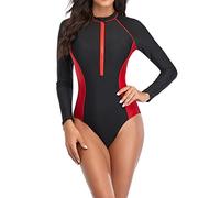 SRTUMEY Sale Long Sleeve Rash Guard Sun Swim Top Swim Shirts For Swimming Hiking Surfing Floral Printed Zip Front Swimsuit Surfing Sexy Swimsuits for Women Summer Soft Swimwear