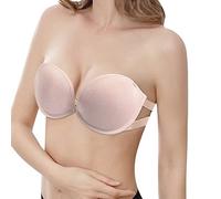 SRTUMEY Sujetadores Tiras Negras Sujetador de Vestido de Novia sin Tirantes Beauty Back Gathering para Mujer Sujetador con Correa de Regalo Ropa Interior Sexy Mujer Abierto