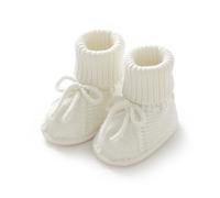 SRTUMEY UK Clearance - Botines para bebé recién nacido, zapatos de punto de ganchillo para niño y niña, zapatos acogedores blancos
