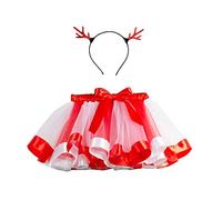 SRTUMEY Vestidos para niñas de 5 a 6 años del Reino Unido para niñas, disfraz de fiesta de baile de Navidad, falda de tul, faldas de ballet, conjunto de diadema, blanco, 9-11 años