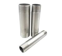 SRTYDCUR Adaptador de conector de tubería de acero inoxidable 304, longitud 100/150/200/300 mm, rosca macho BSP, niple largo, 1/4", 3/8", 1/2", 3/4"-2".(Standard Length,1-1/2")