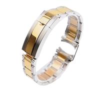 SRTYDCUR Compatible con Rolex Steel Band Ditona The Diver Watch Chain 20 mm 21 Correa de acero inoxidable sólido for hombre y mujer(Silver Gold,21mm)