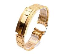 SRTYDCUR Compatible con Rolex Steel Band Ditona The Diver Watch Chain 20 mm 21 Correa de acero inoxidable sólido for hombre y mujer(All gold,20mm)