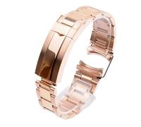 SRTYDCUR Compatible con Rolex Steel Band Ditona The Diver Watch Chain 20 mm 21 Correa de acero inoxidable sólido for hombre y mujer(Rose Gold,20mm)