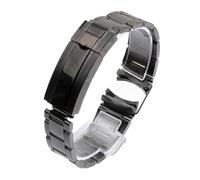 SRTYDCUR Compatible con Rolex Steel Band Ditona The Diver Watch Chain 20 mm 21 Correa de acero inoxidable sólido for hombre y mujer(Black,20mm)