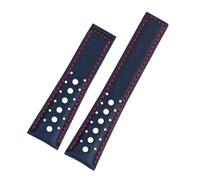 SRTYDCUR Compatible con TAG Compatible Heuer MONACO CARRERA CAW211R/P Correa de cuero hebilla plegable transpirable(Blue red No buckle)