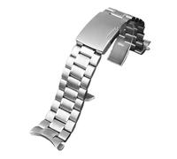 SRTYDCUR Correa curva de acero inoxidable compatible con Casio EFR-526/303/304/530/556/552, pulsera BEM-506/501 for hombre, 20, 22 y 24 mm(A-silver,22mm)