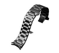 SRTYDCUR Correa curva de acero inoxidable compatible con Casio EFR-526/303/304/530/556/552, pulsera BEM-506/501 for hombre, 20, 22 y 24 mm(Black,24mm)