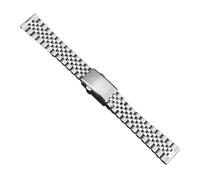 SRTYDCUR Correa de acero inoxidable macizo for hombre y mujer, hebilla plegable, correa metal, compatible con Casio Seiko Jubilee, pulsera 18 mm, 20 22(Silver SP1,22mm)