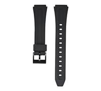SRTYDCUR Correa de caucho compatible con Casio F-201W, F-201WA, DB-36, WS-300, reloj deportivo for hombre, resistente al agua, resina negra, repuesto, 18 mm
