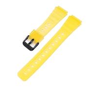 SRTYDCUR Correa de caucho compatible con Casio F91W, F-84, F-105, 108, A158, A168, AE1200 y AE1300, universal, transparente, TPU, 18 mm(Yellow black)