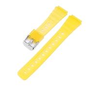 SRTYDCUR Correa de caucho compatible con Casio F91W, F-84, F-105, 108, A158, A168, AE1200 y AE1300, universal, transparente, TPU, 18 mm(Yellow silver)
