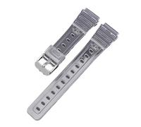SRTYDCUR Correa de caucho compatible con Casio F91W, F-84, F-105, 108, A158, A168, AE1200 y AE1300, universal, transparente, TPU, 18 mm(Transparent silver)
