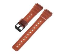 SRTYDCUR Correa de caucho compatible con Casio F91W, F-84, F-105, 108, A158, A168, AE1200 y AE1300, universal, transparente, TPU, 18 mm(Brown black)