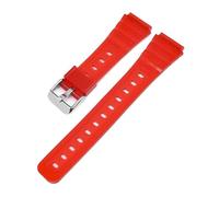 SRTYDCUR Correa de caucho compatible con Casio F91W, F-84, F-105, 108, A158, A168, AE1200 y AE1300, universal, transparente, TPU, 18 mm(Red silver)