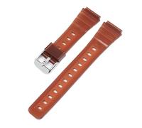 SRTYDCUR Correa de caucho compatible con Casio F91W, F-84, F-105, 108, A158, A168, AE1200 y AE1300, universal, transparente, TPU, 18 mm(Brown silver)