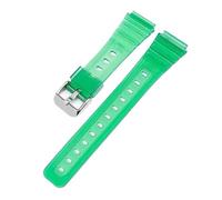 SRTYDCUR Correa de caucho compatible con Casio F91W, F-84, F-105, 108, A158, A168, AE1200 y AE1300, universal, transparente, TPU, 18 mm(Green silver)