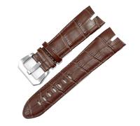 SRTYDCUR Correa de cuero 26 mm compatible con Roger Dubuis for la serie EXCALIBUR, correa reloj esfera 42, RDDBEX0405, accesorios for hombre(Brown-silver)
